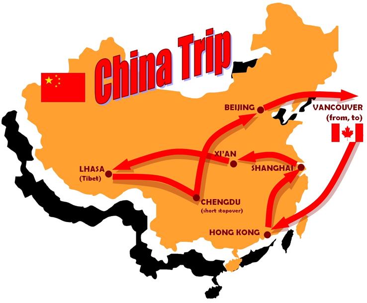 China Trip Map